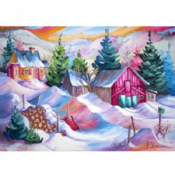 JACAROU - CHARME HIVERNAL PAR SUZANNE CLAVEAU 70CM X 50CM - DIAMOND DOTZ